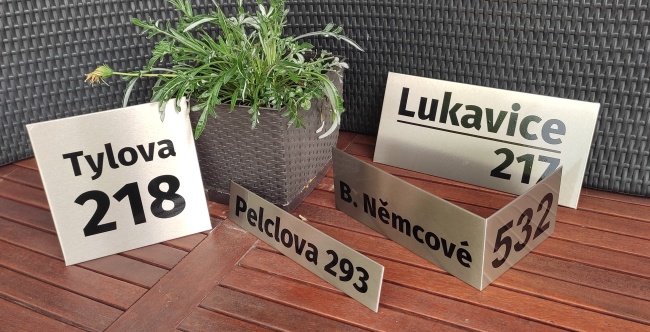 číslo popisné na nerezové ceduli