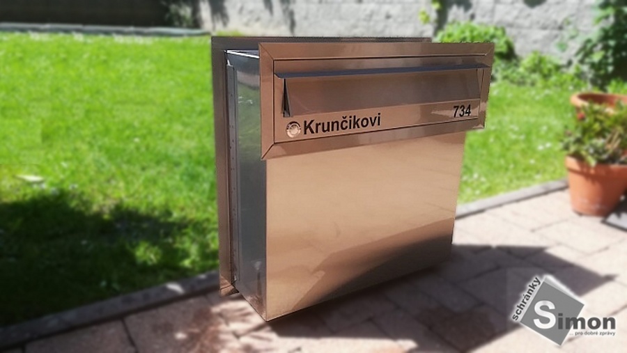 poštovní schránka nerezová průchozí
