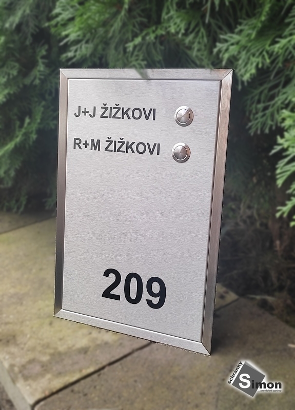 Čelní zvonkové tablo do sloupku.