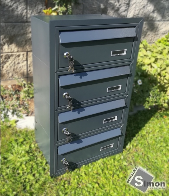 Ležaté schránky antracit k zazdění