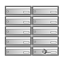 sestava ležatých listovních schránek 5x2