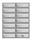 sestava ležatých listovních schránek 7x2