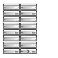 sestava ležatých listovních schránek 8x2