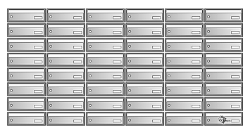 sestava ležatých listovních schránek 8x6