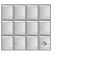 Sestava schránek 3x4